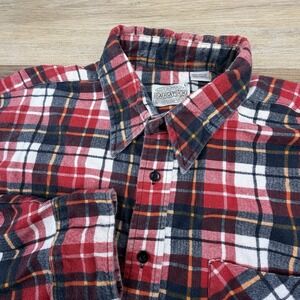 Vtg Saugatuck Dry Goods Company Button-Up Plaid Flannel Shirt‎ Men's L